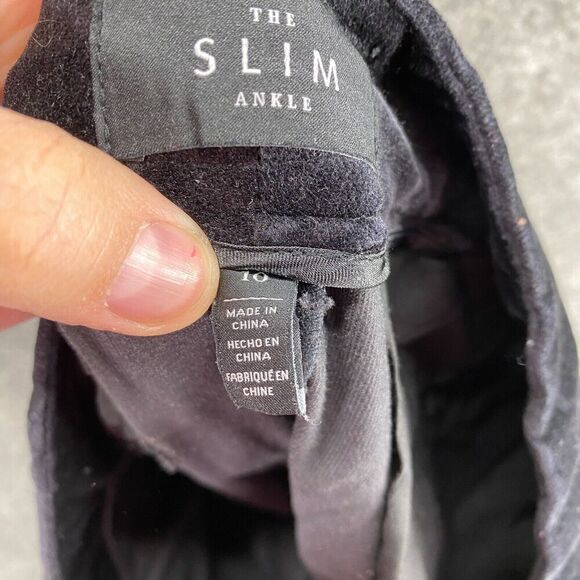 WHBL Pants Women 10 Black Mid Rise Flat Front The Slim Ankle Skinny - Picture 9 of 12